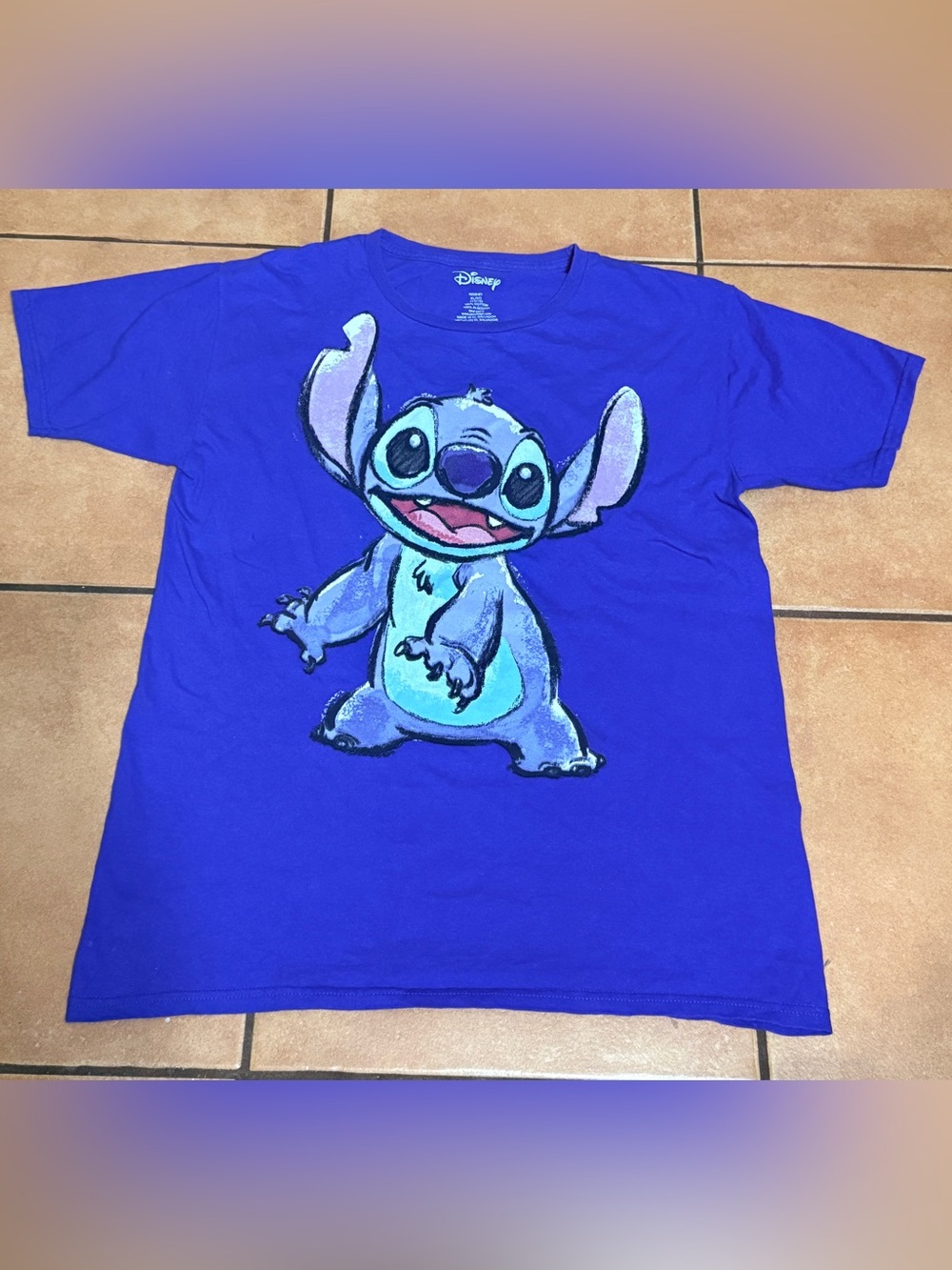 Disney Royal Blue Stitch Kids Graphic Short Sleeve Tee Size XL (14/16)